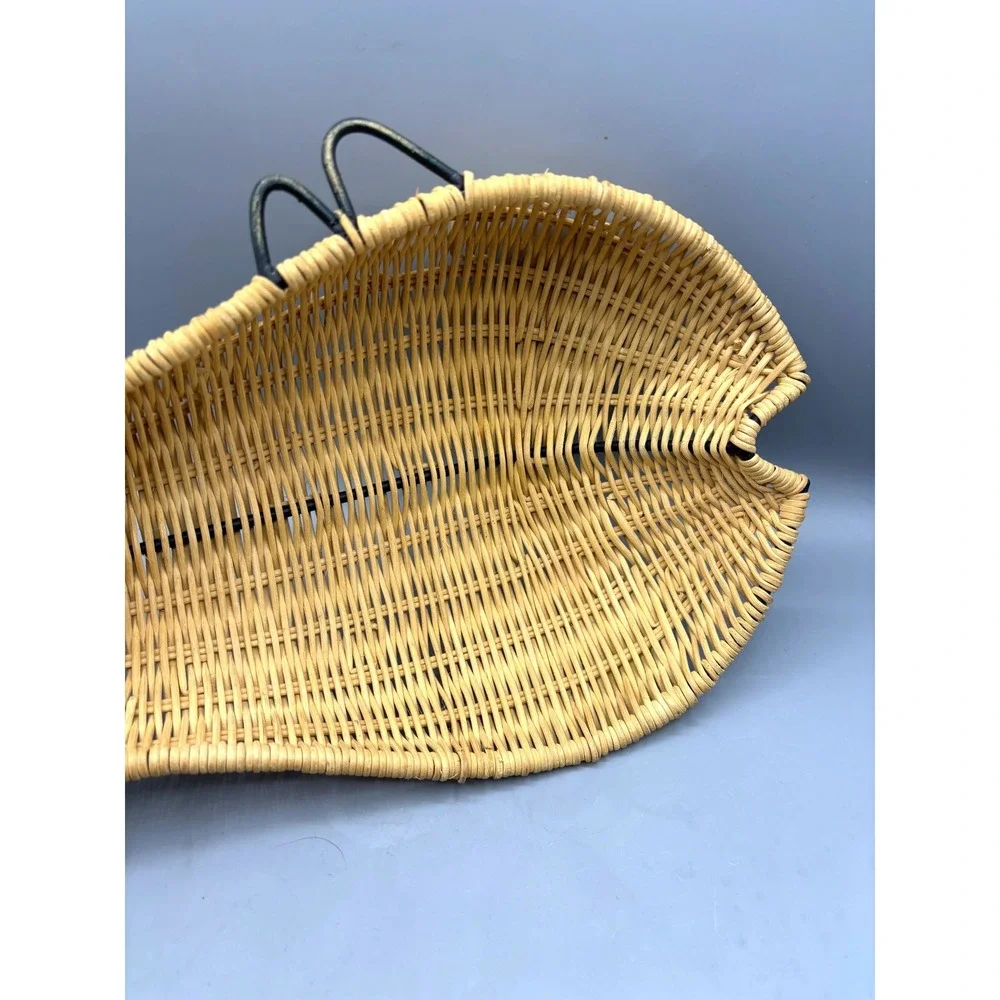Wicker Fish Basket Woven Rattan Nautical Beach‎ Coastal Decor